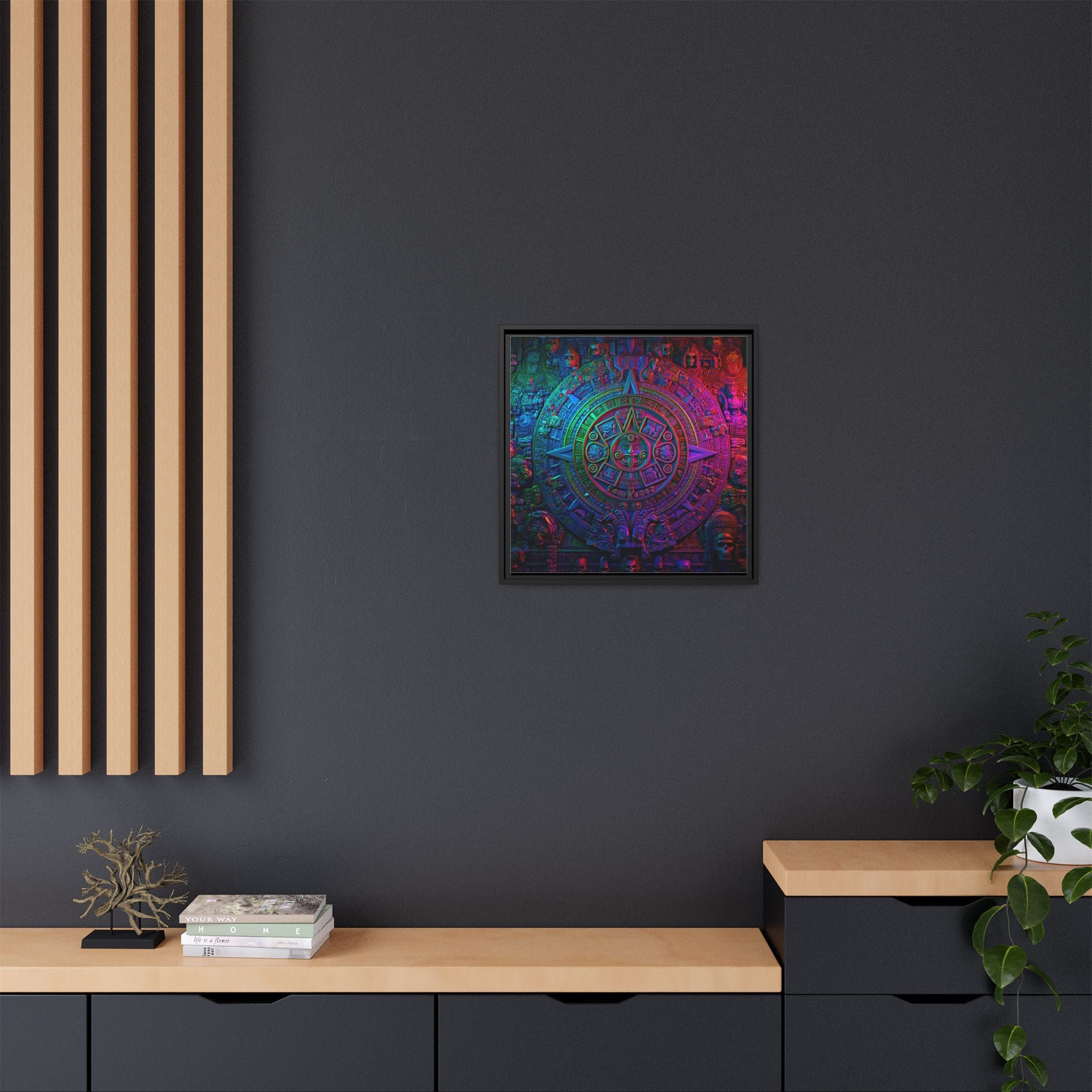 Aztec Mandala Wall Art - Colorful Cultural Decor