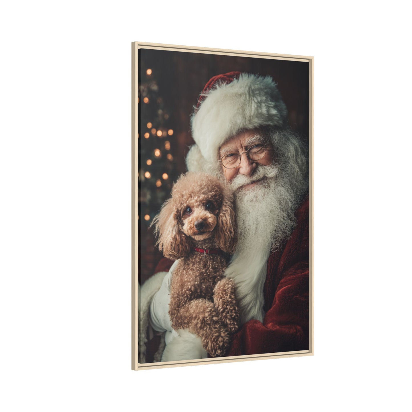 Heartwarming Santa and Poodle Artwork – Holiday Home Décor