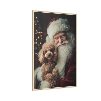 Heartwarming Santa and Poodle Artwork