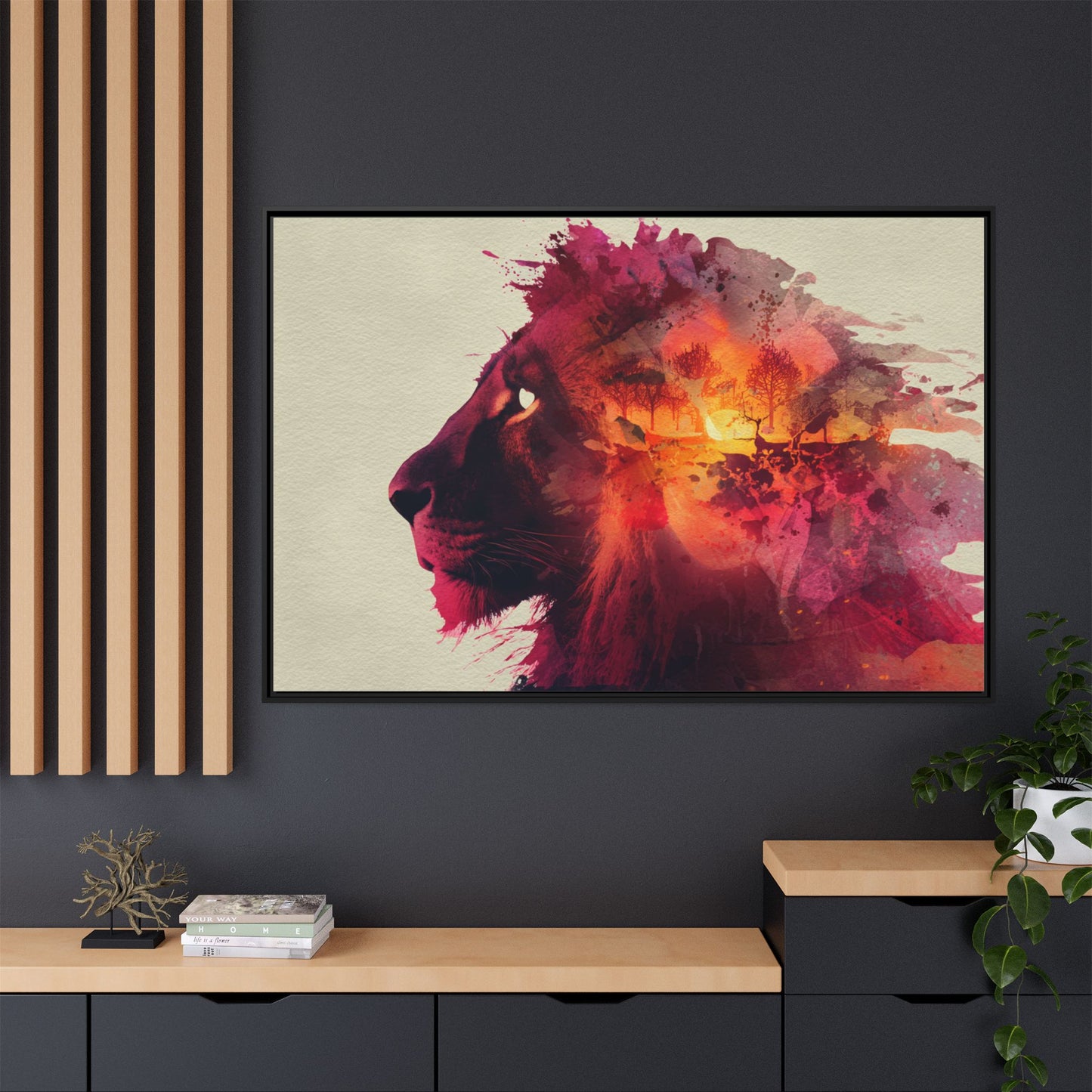 Majestic Lion Watercolor Art | Vibrant Animal Portrait