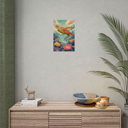 Vibrant Turtle Art | Whimsical Nature Illustration