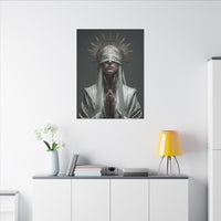 Ethereal Blindfolded Saint Art | Spiritual Home Decor