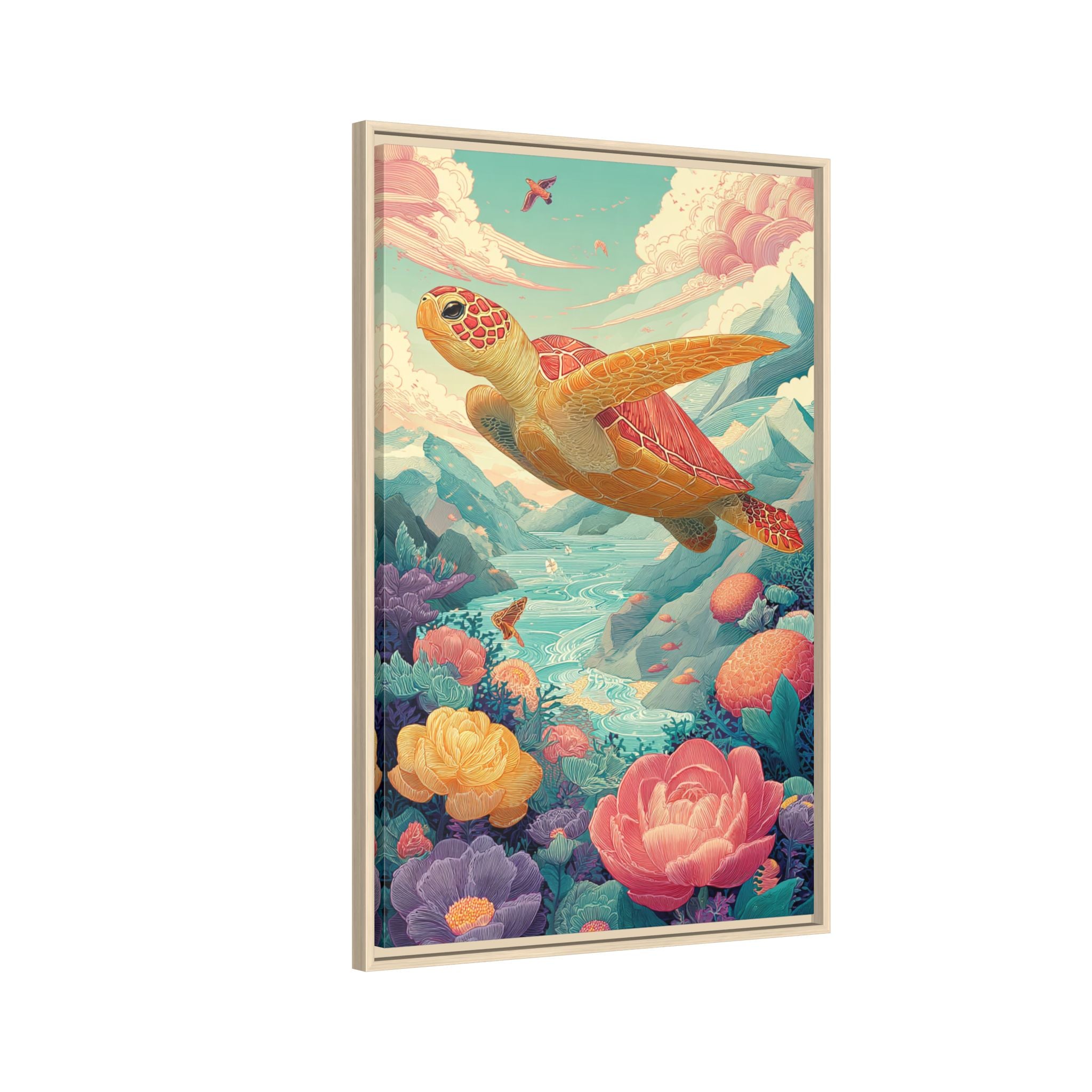 Vibrant Turtle Art | Whimsical Nature Illustration