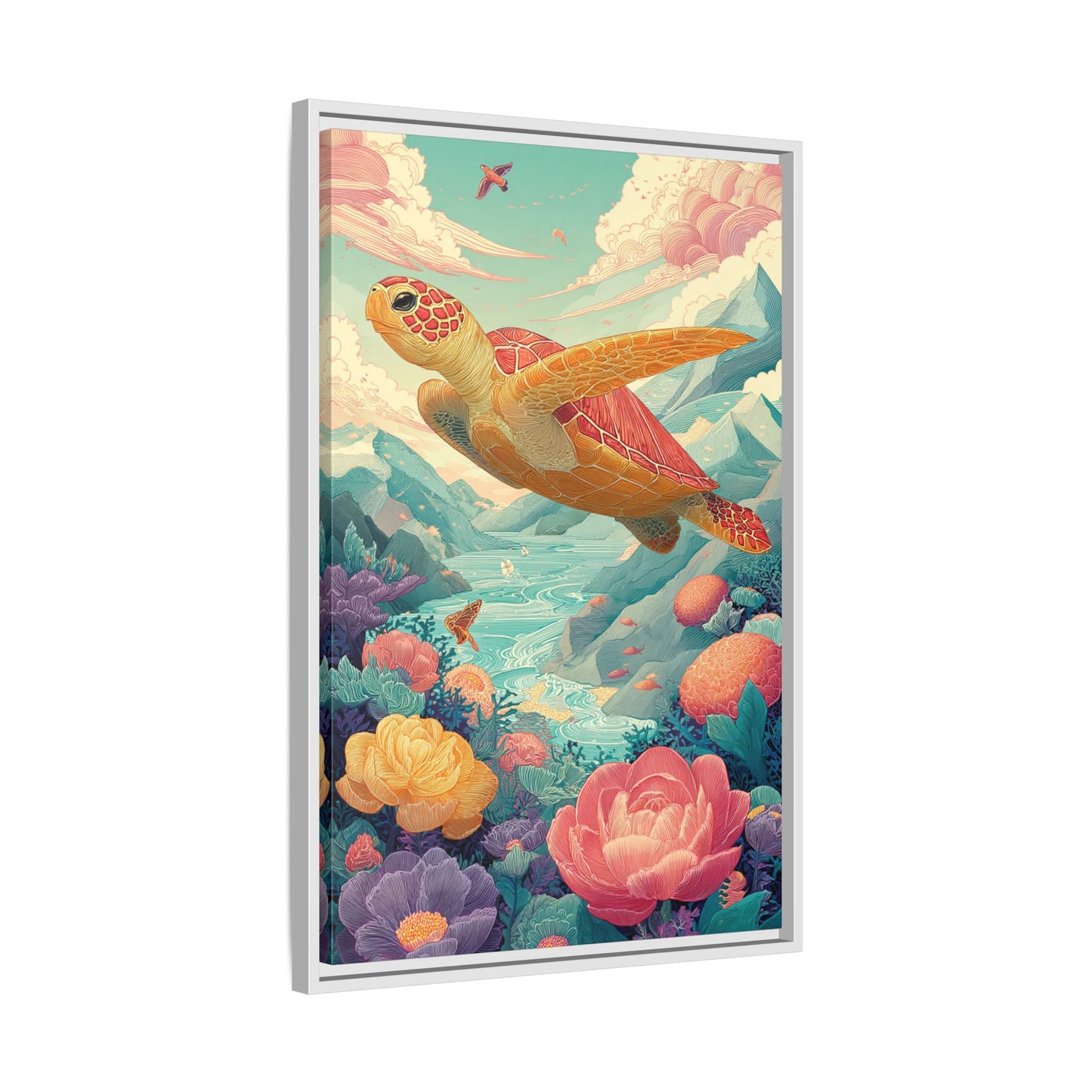 Vibrant Turtle Art | Whimsical Nature Illustration