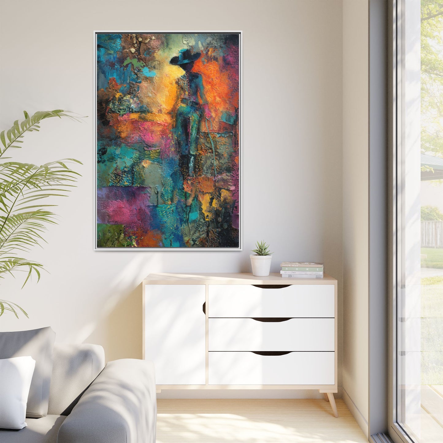 Abstract Cowgirl Art | Colorful Canvas Artwork