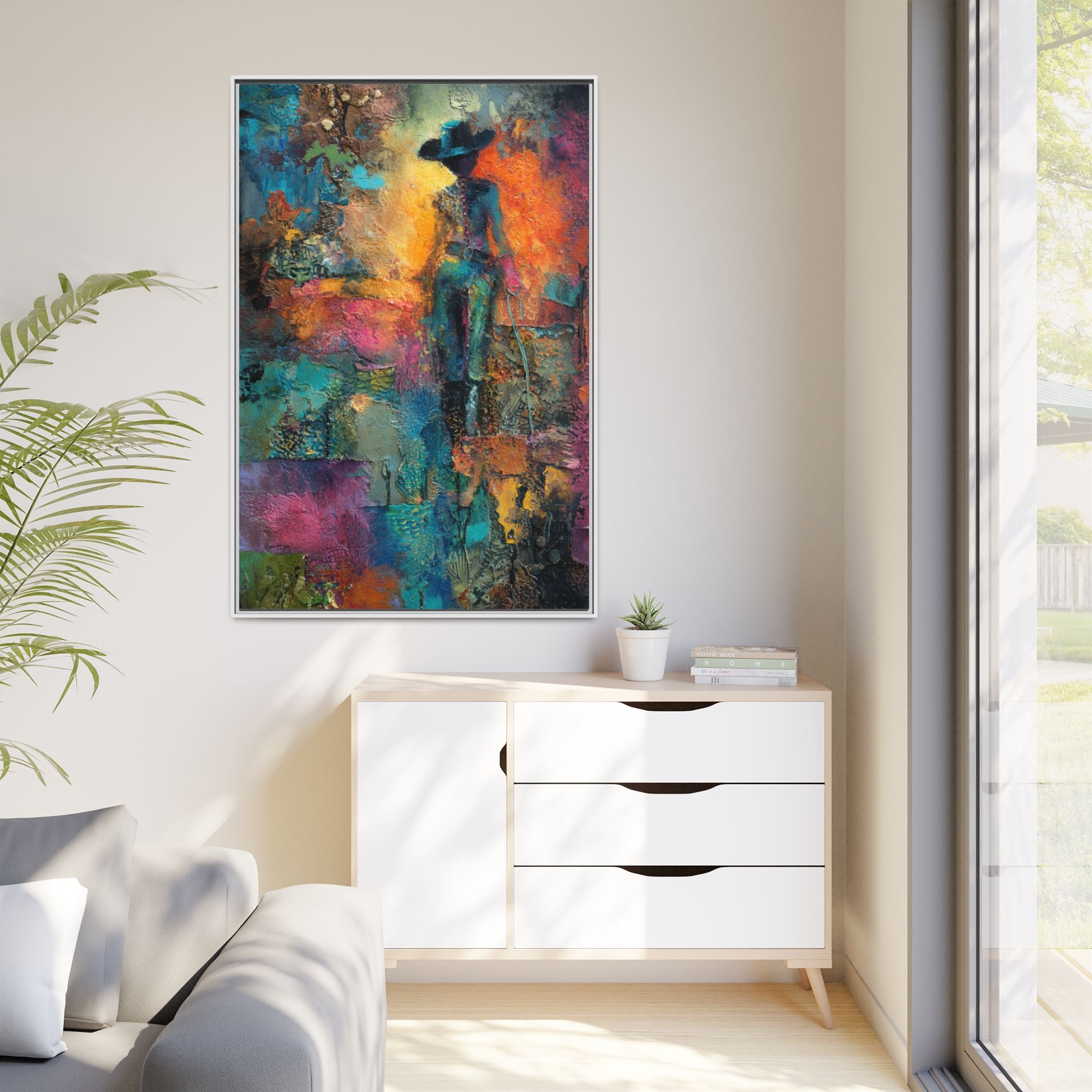 Abstract Cowgirl Art | Colorful Canvas Artwork