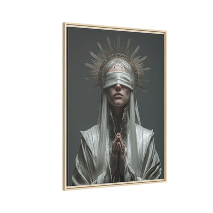 Ethereal Blindfolded Saint Art | Spiritual Home Decor