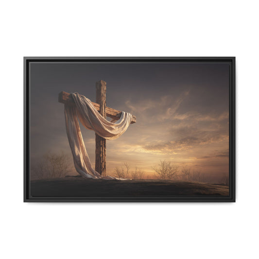 Rustic Cross Wall Art with Draped Fabric | Inspirational Decor