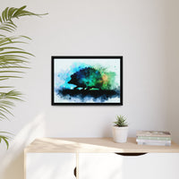 Hedgehog Silhouette Watercolor Art | Nature-Inspired Home Decor