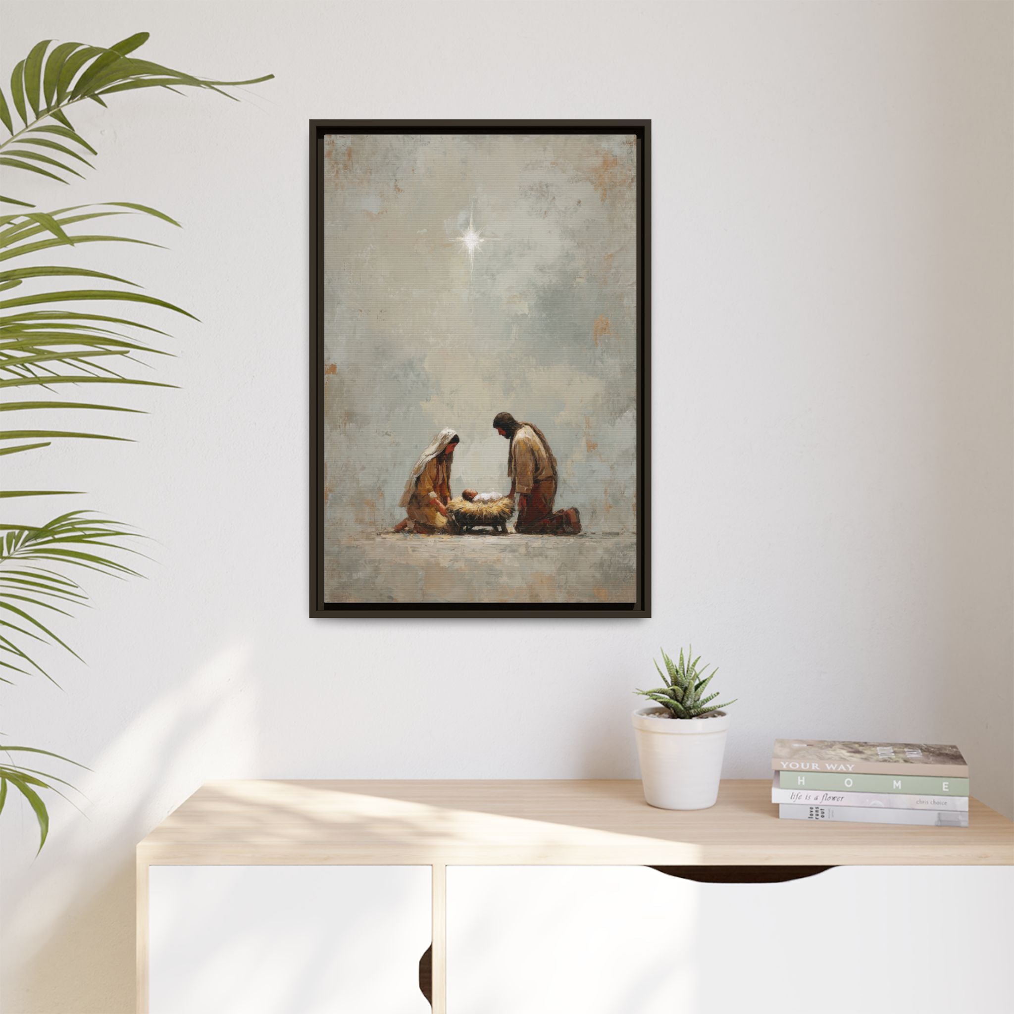 Nativity Scene Art Print - Warm Family Vibes