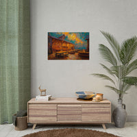 Autumn Festival Night Scene - Colorful Impressionist Art