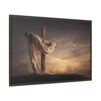 Rustic Cross Wall Art with Draped Fabric | Inspirational Decor