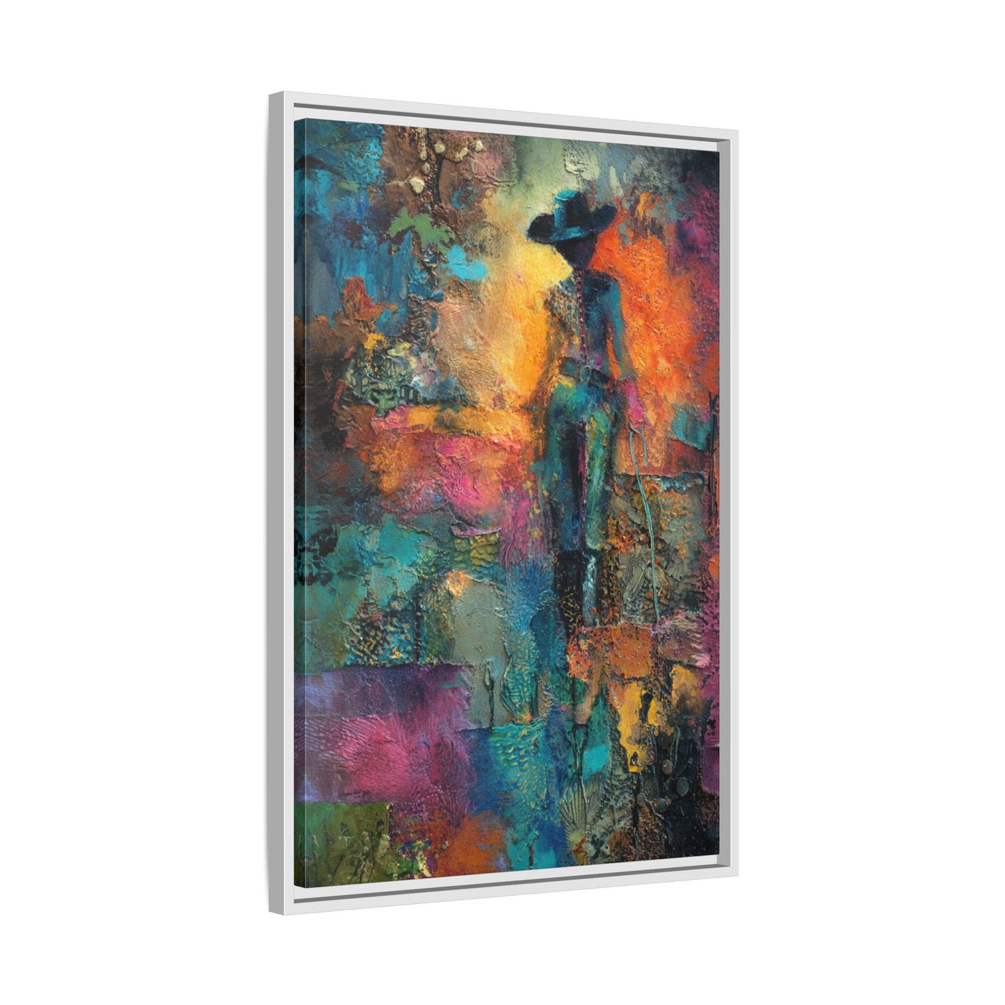 Abstract Cowgirl Art | Colorful Canvas Artwork