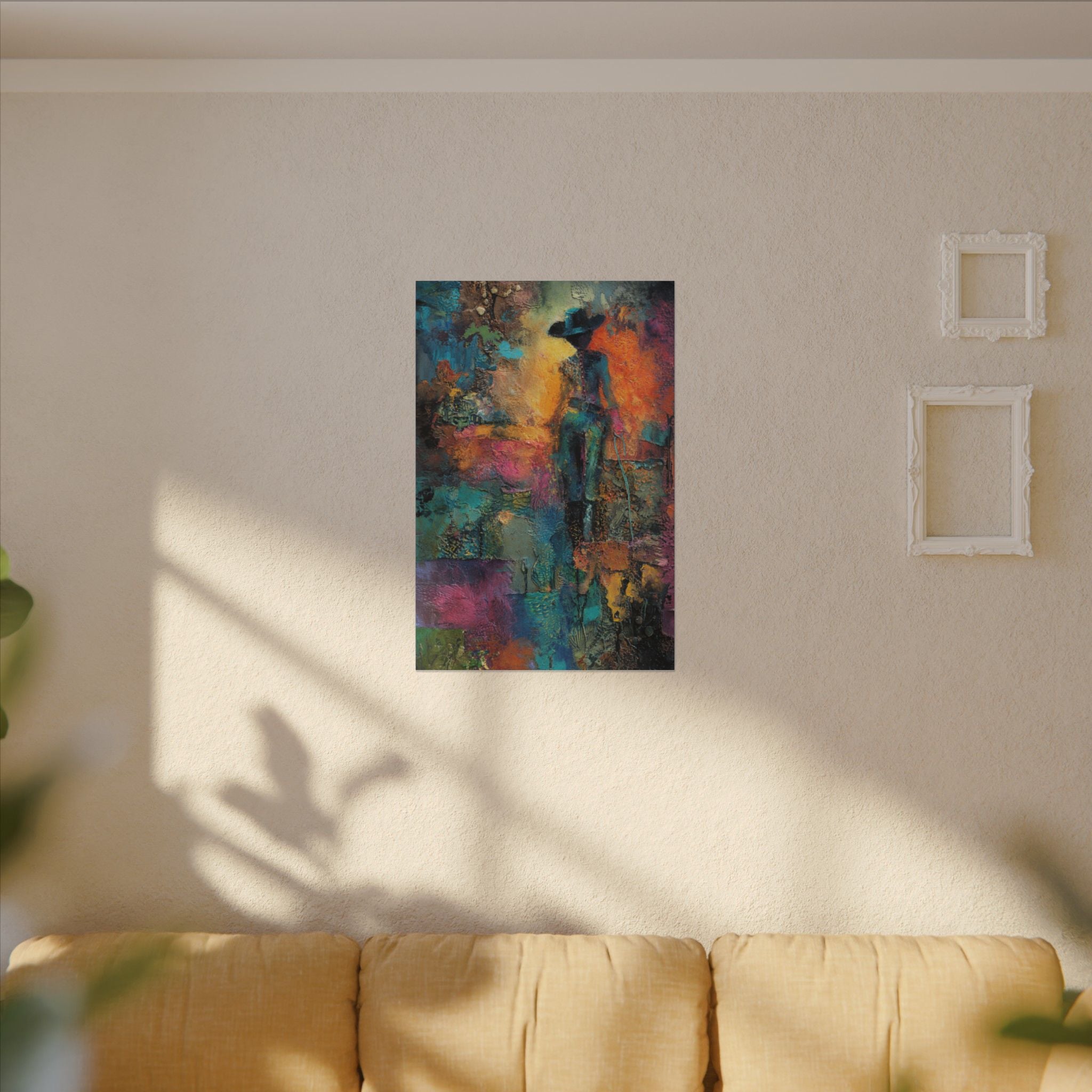 Abstract Cowgirl Art | Colorful Canvas Artwork