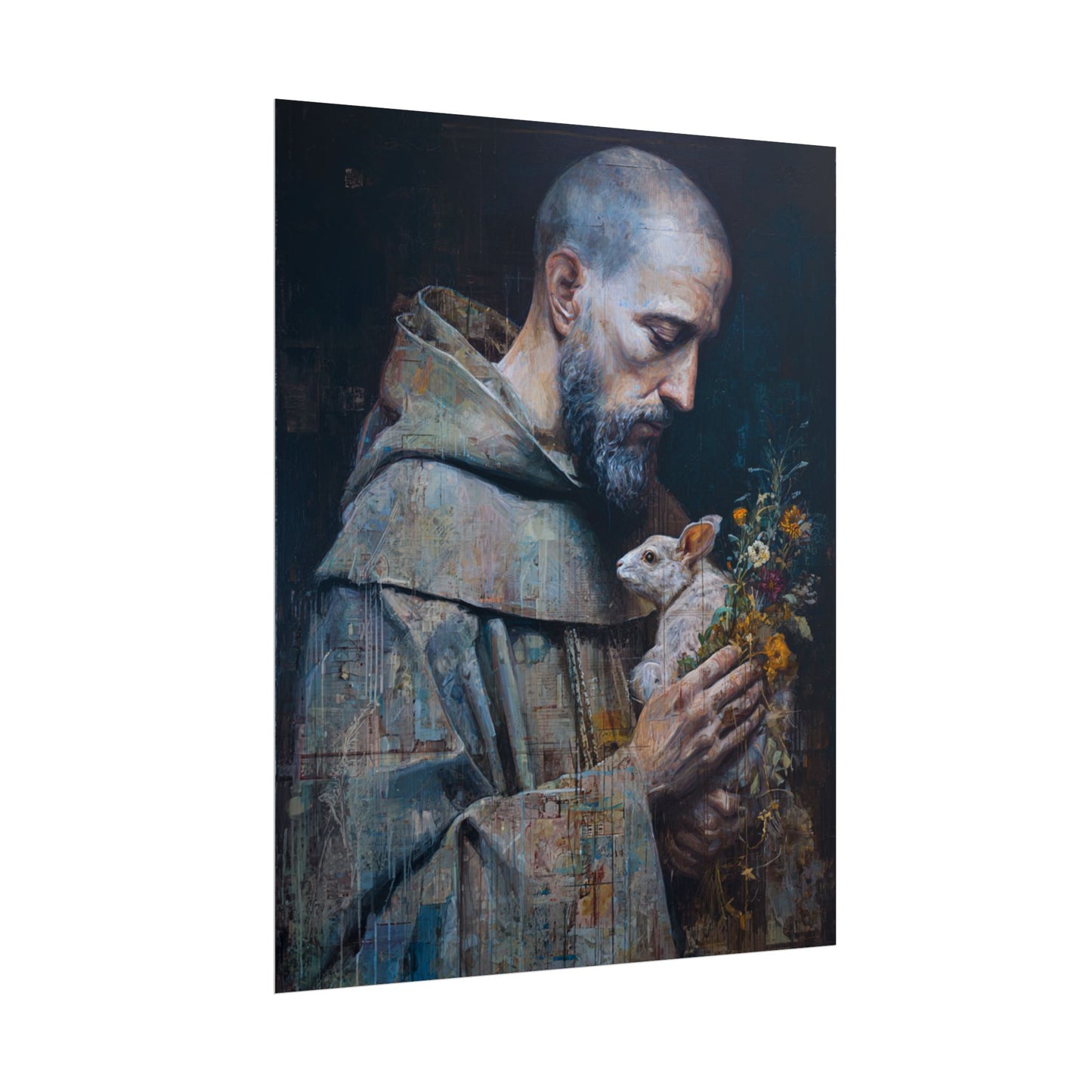Saint Francis and Rabbit Artwork - Nature Inspired Wall Art