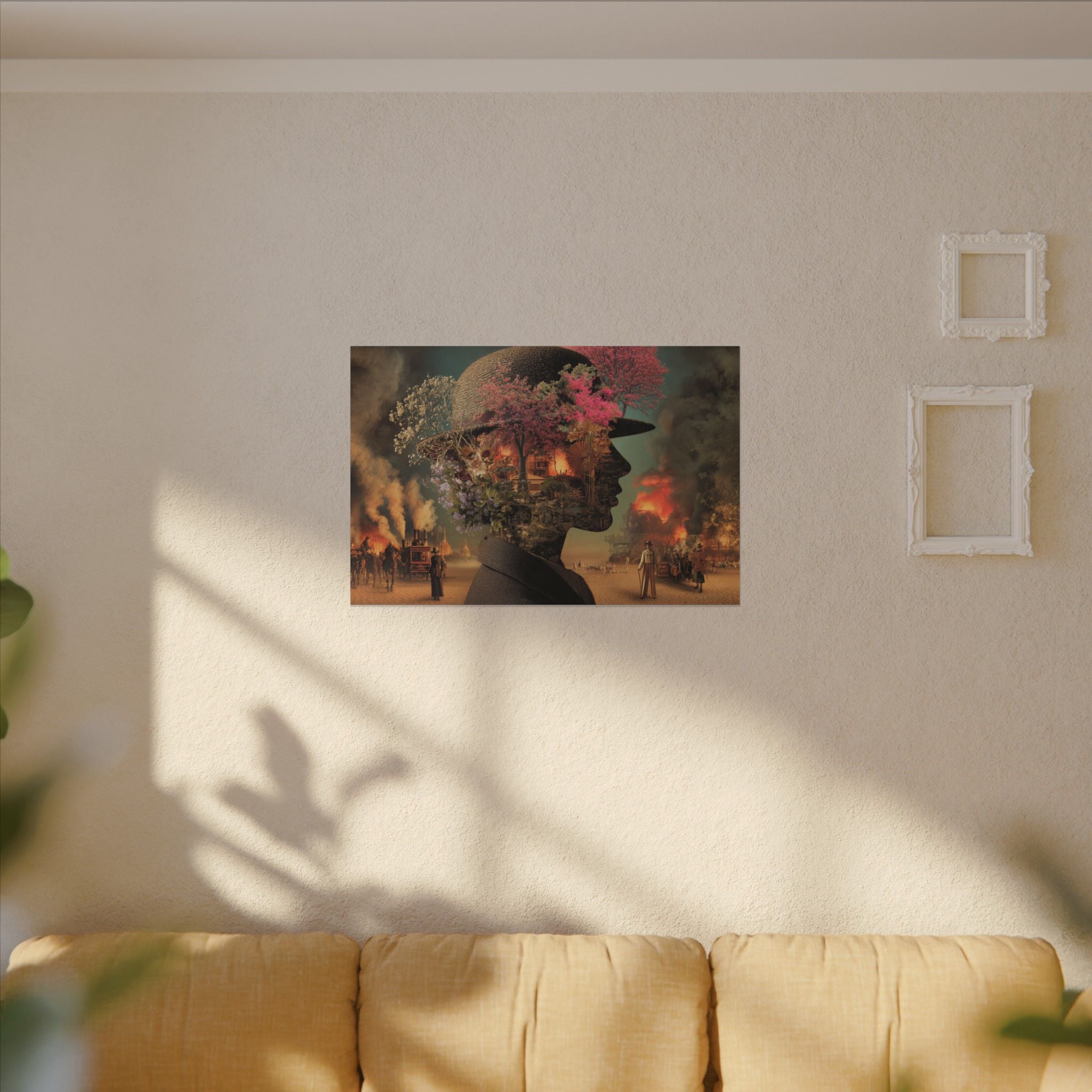 Whimsical Floral Silhouette Art Print | Living Room Décor
