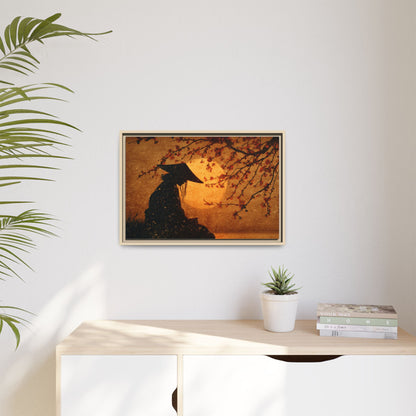 Serene Silhouette of Contemplation | Asian-Inspired Artwork