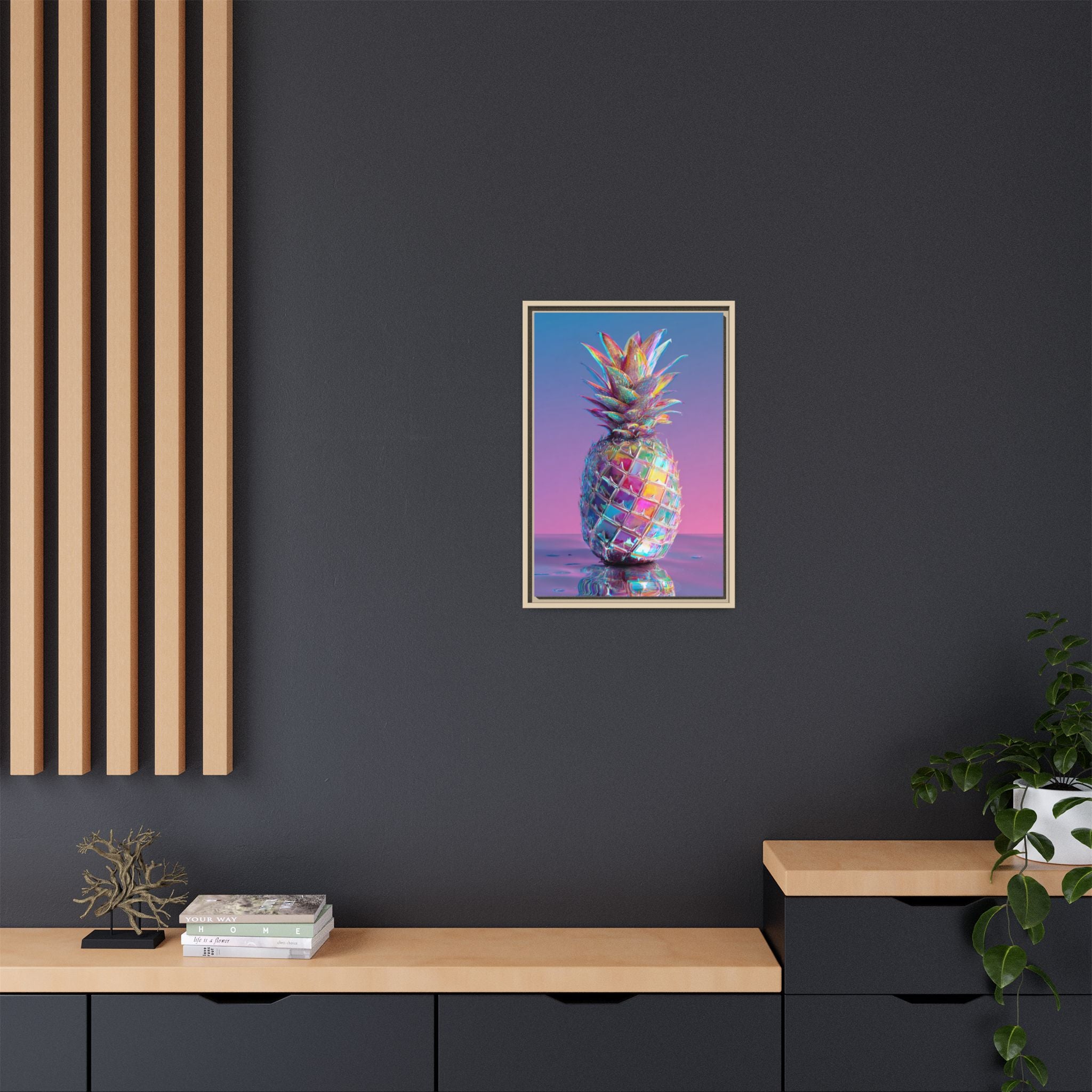 Colorful Pineapple Canvas Art | Abstract Tropical Design
