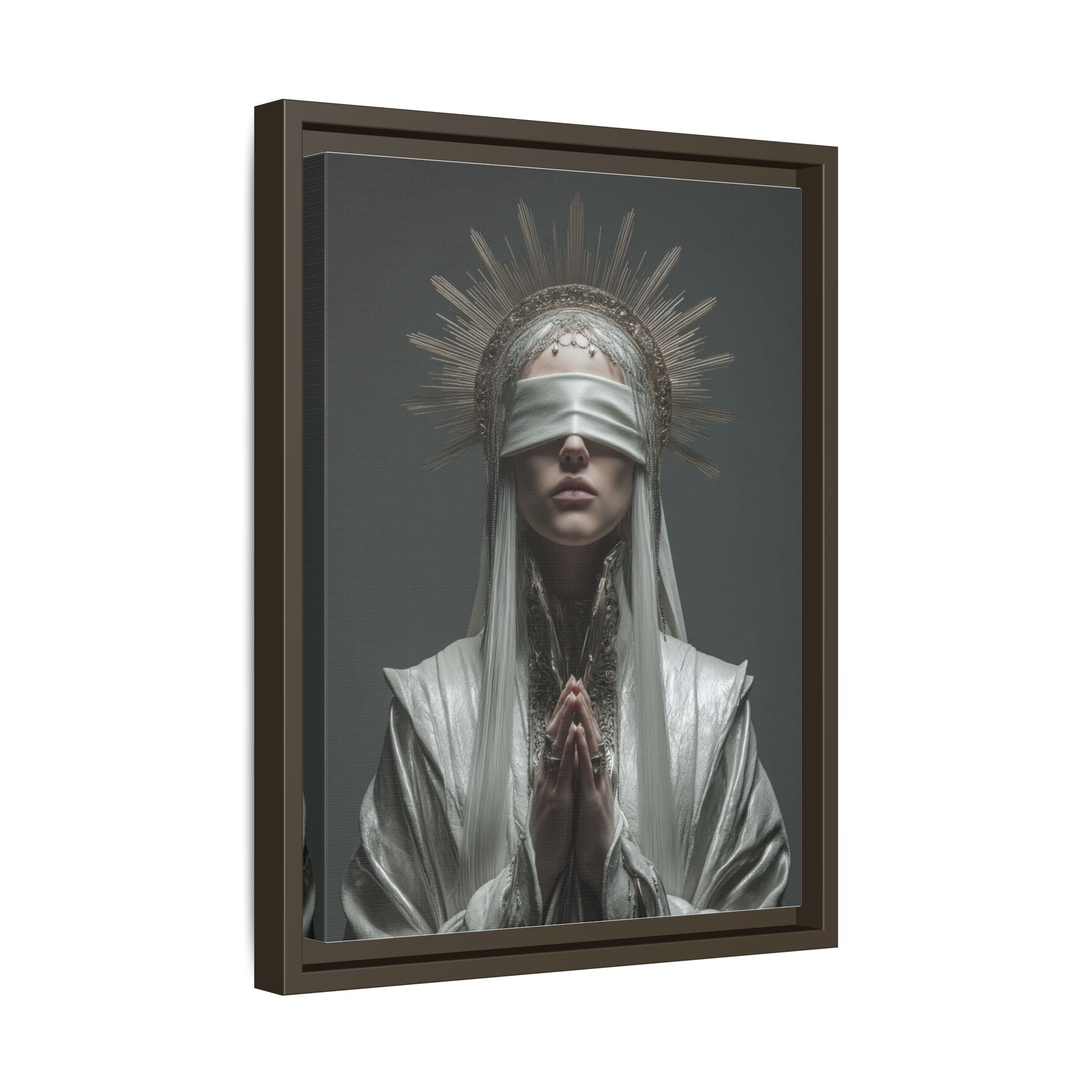 Ethereal Blindfolded Saint Art | Spiritual Home Decor