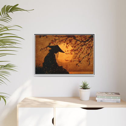 Serene Silhouette of Contemplation | Asian-Inspired Artwork