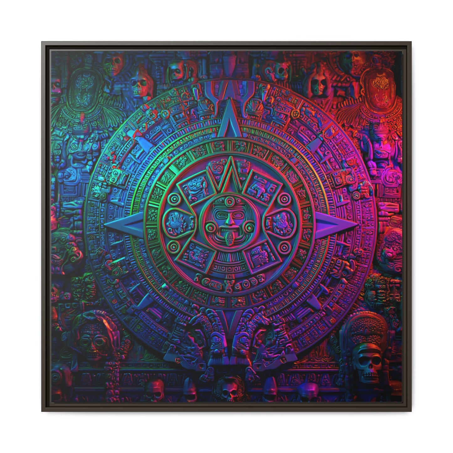 Aztec Mandala Wall Art - Colorful Cultural Decor