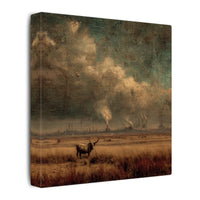 Cattle in Industrial Landscape | Vintage Style Art Print