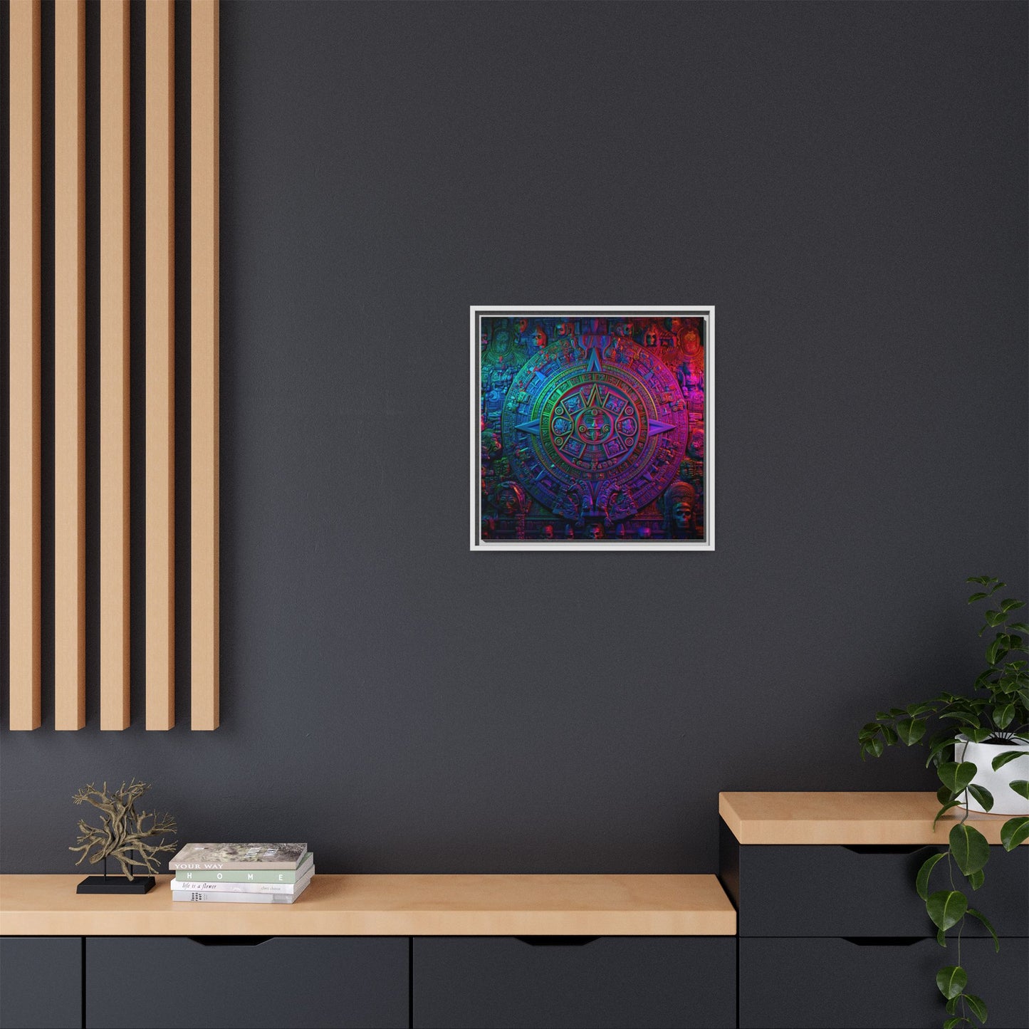 Aztec Mandala Wall Art - Colorful Cultural Decor