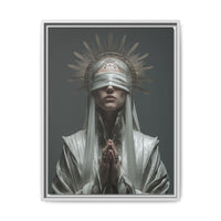Ethereal Blindfolded Saint Art | Spiritual Home Decor