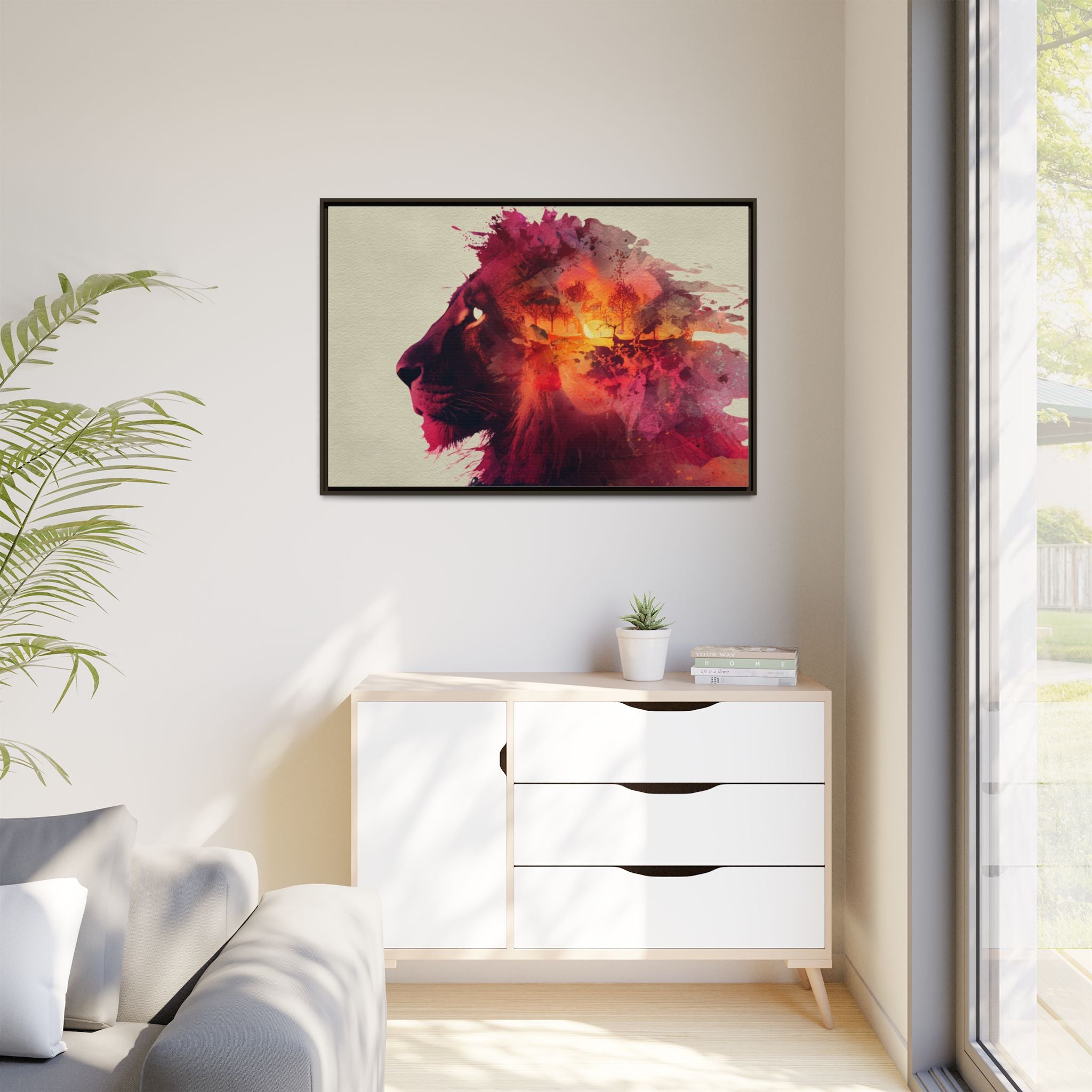 Majestic Lion Watercolor Art | Vibrant Animal Portrait
