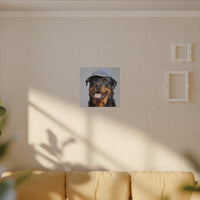 Whimsical Rottweiler Art - Denim Hat Dog Portrait