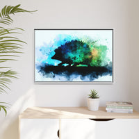 Hedgehog Silhouette Watercolor Art | Nature-Inspired Home Decor