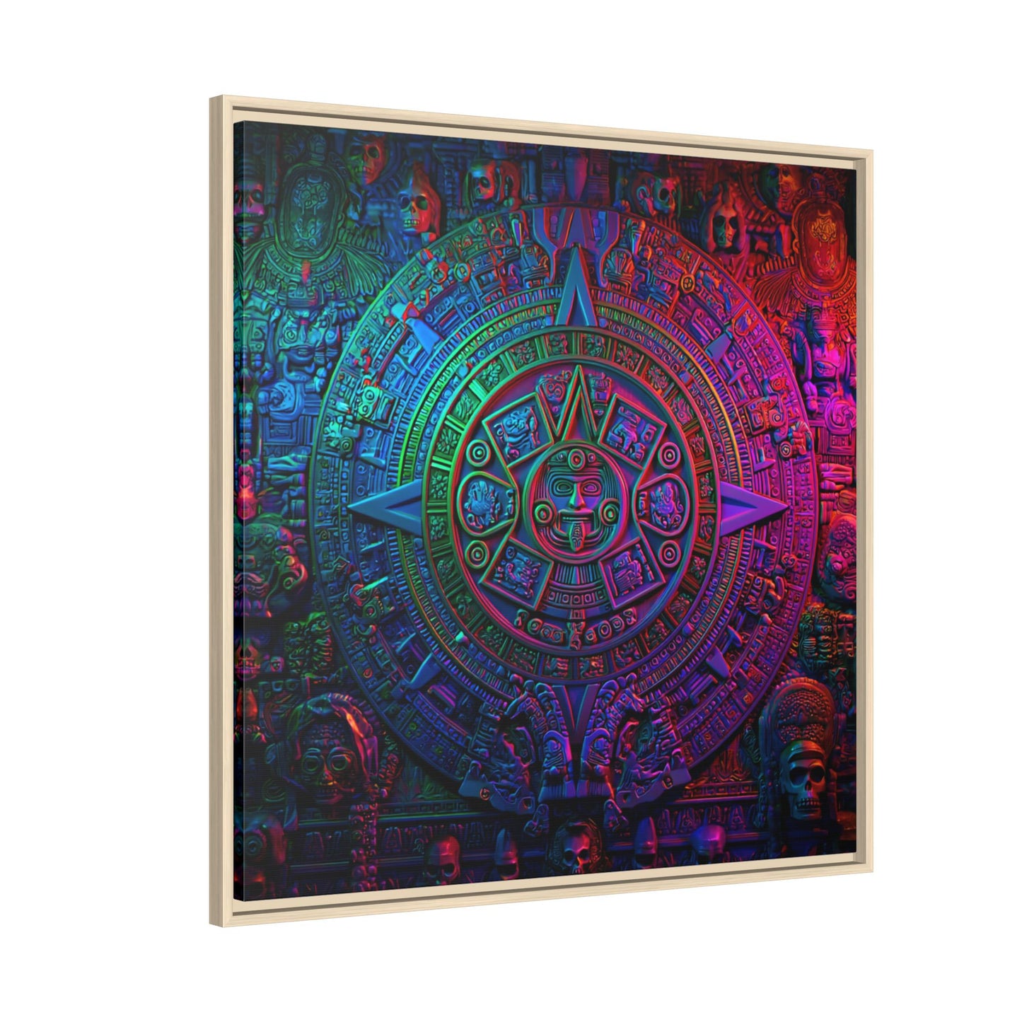 Aztec Mandala Wall Art - Colorful Cultural Decor