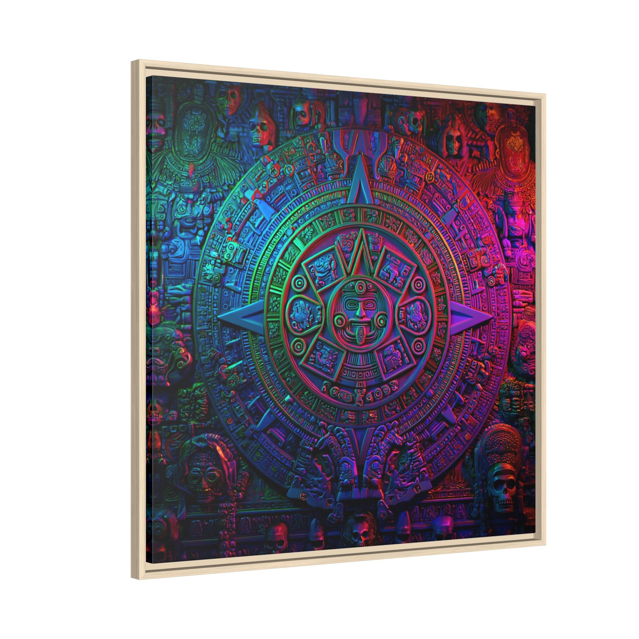 Aztec Mandala Wall Art - Colorful Cultural Decor