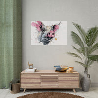 Whimsical Pig Art Print - Playful Farmhouse Decor