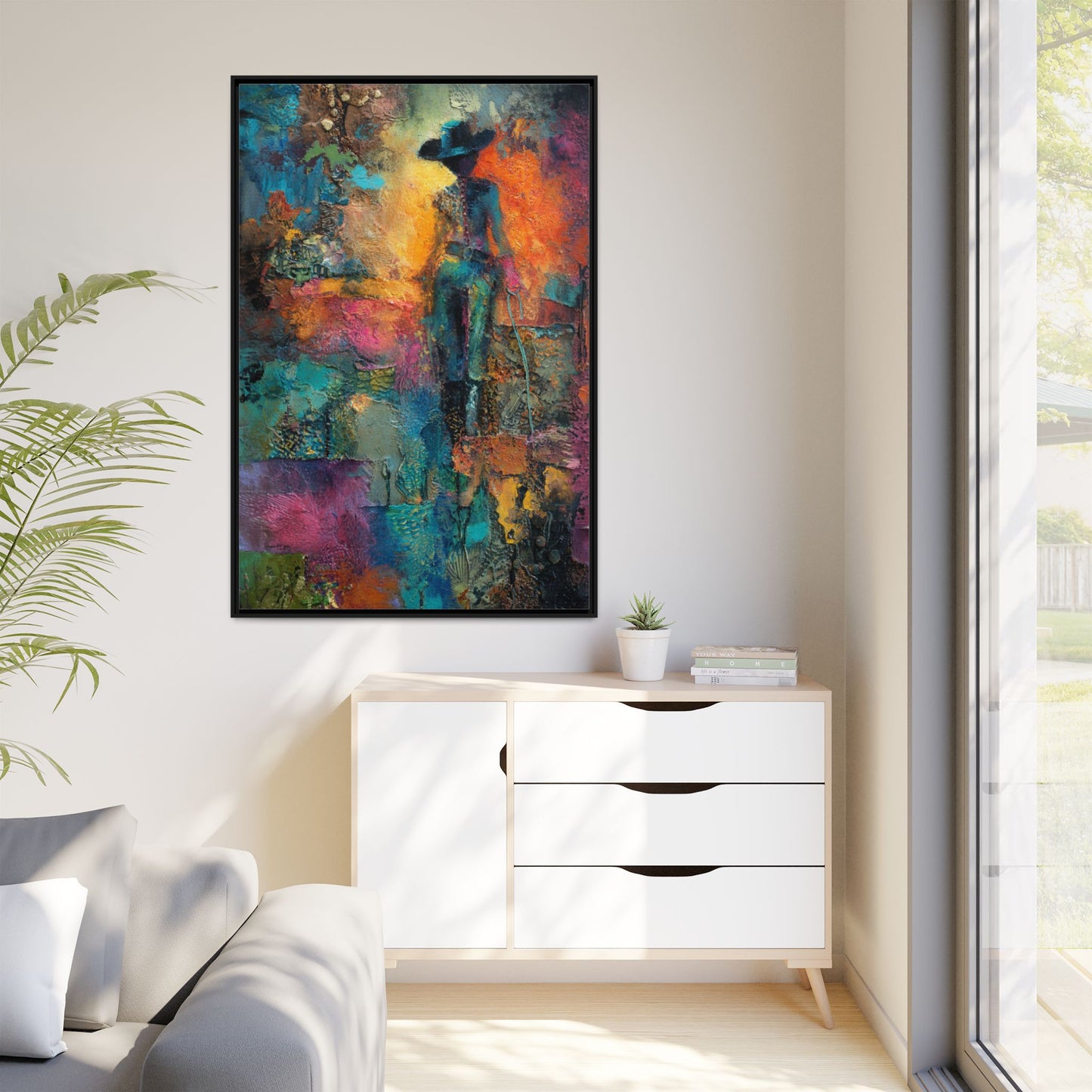Abstract Cowgirl Art | Colorful Canvas Artwork