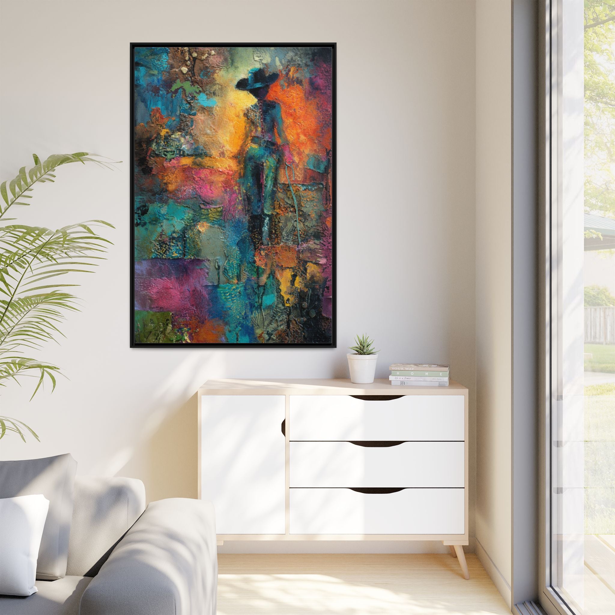 Abstract Cowgirl Art | Colorful Canvas Artwork