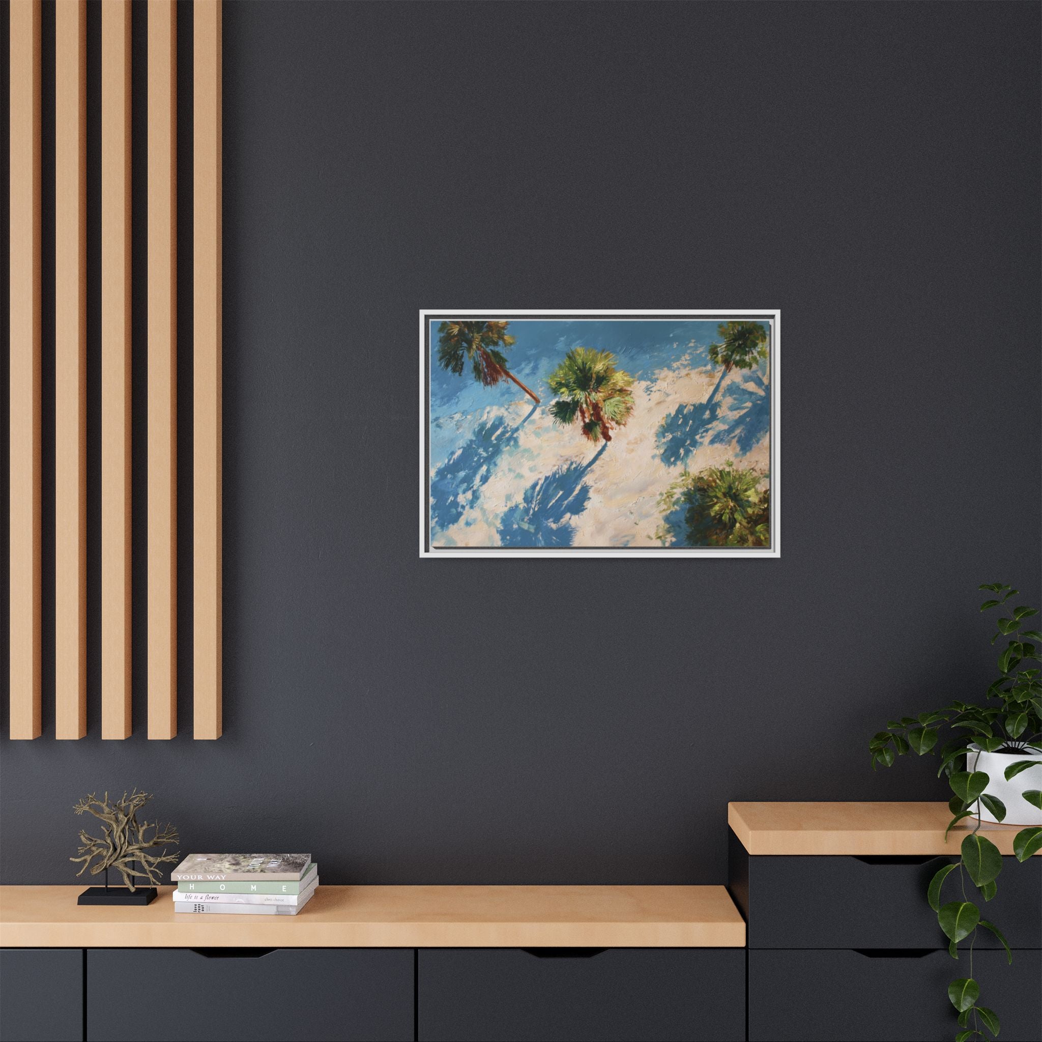 Tropical Palm Trees Artwork | Vibrant Coastal Landscape