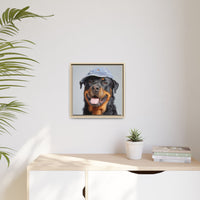 Playful Rottweiler Portrait | Dog Art in Denim Cap