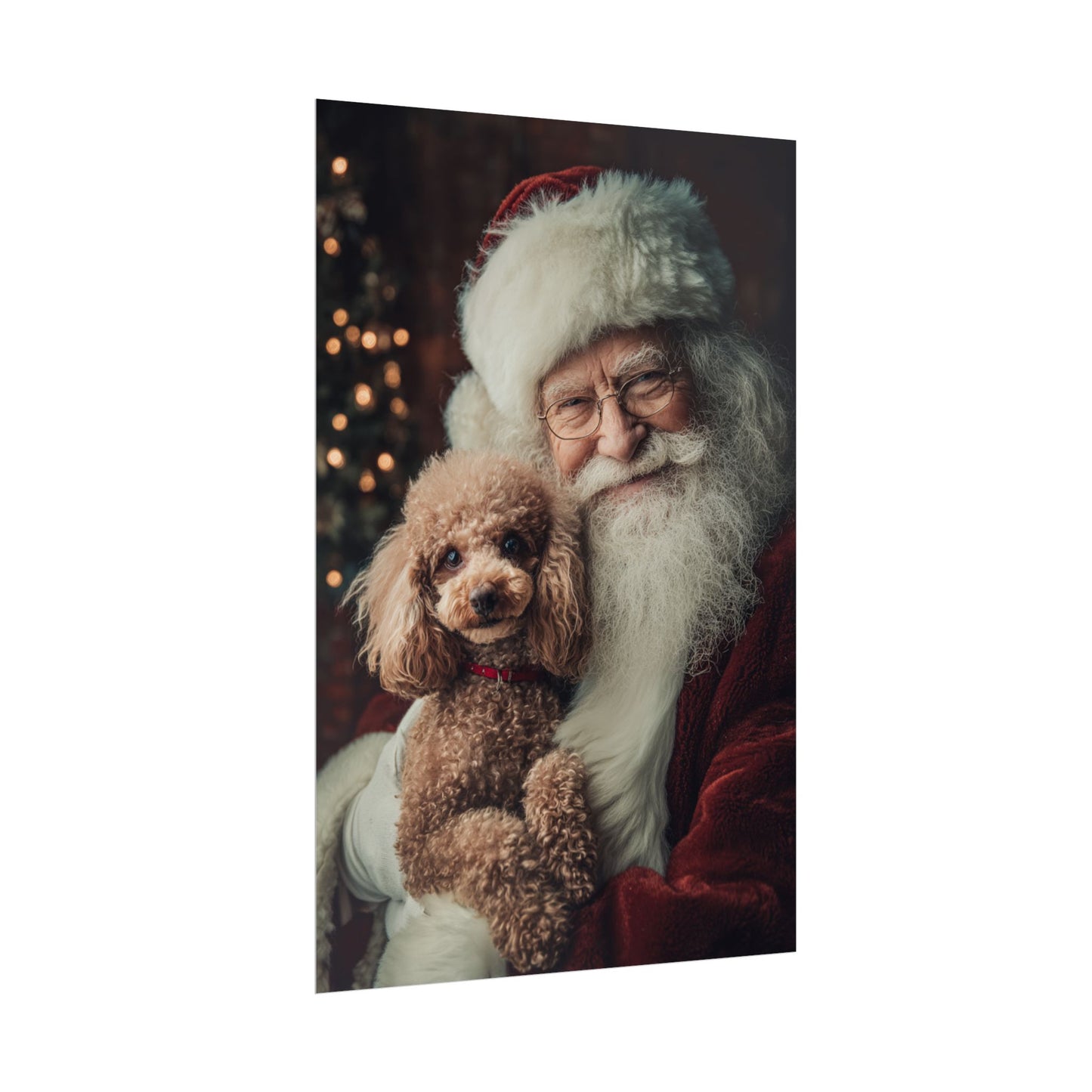 Heartwarming Santa and Poodle Artwork – Holiday Home Décor