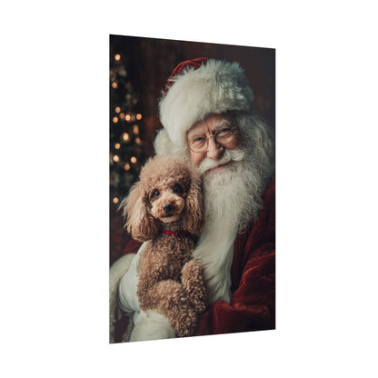 Heartwarming Santa and Poodle Artwork