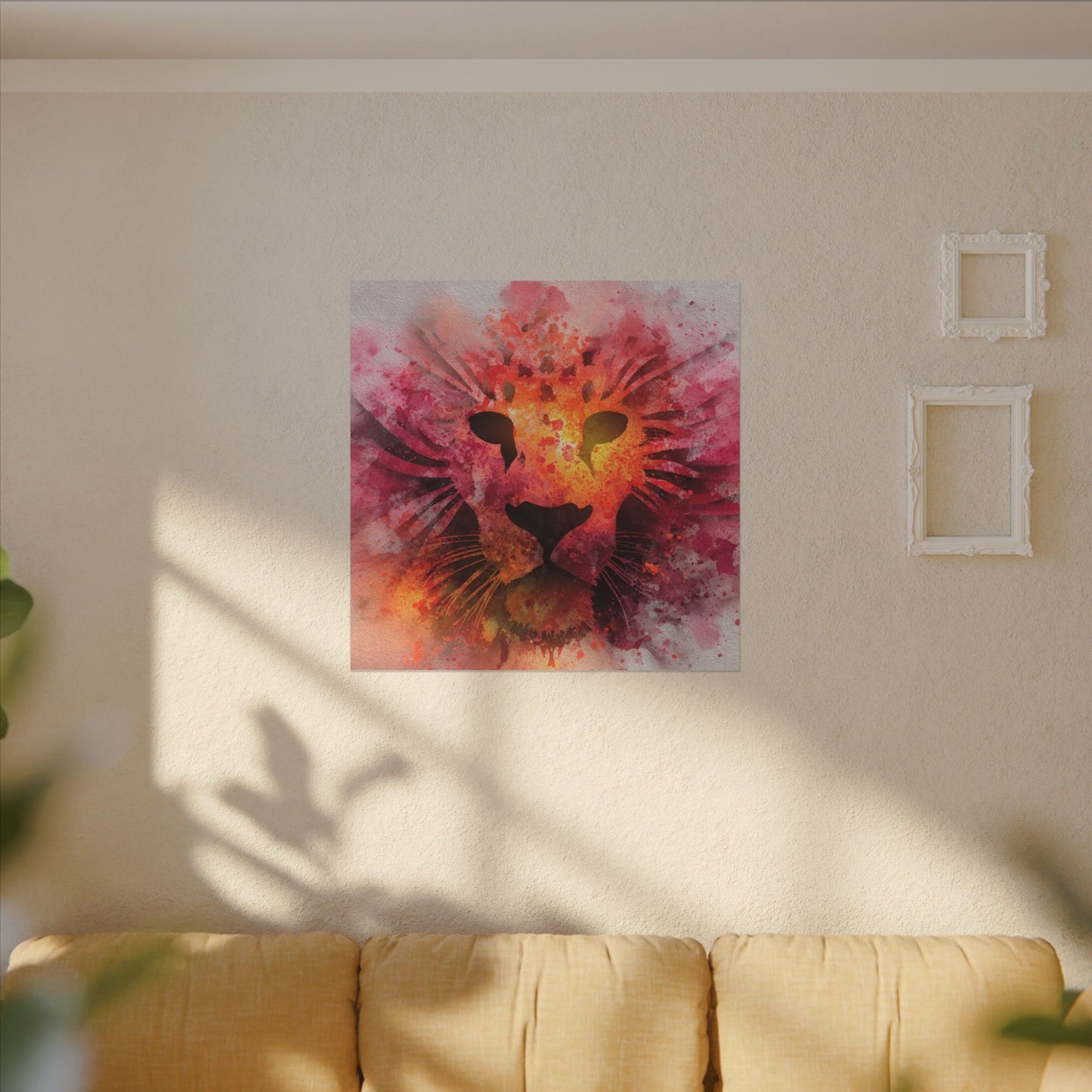 Vibrant Lion Watercolor Artwork | Animal Portrait