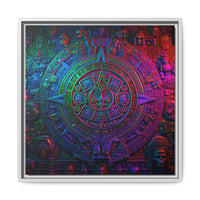 Aztec Mandala Wall Art - Colorful Cultural Decor