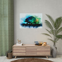 Hedgehog Silhouette Watercolor Art | Nature-Inspired Home Decor