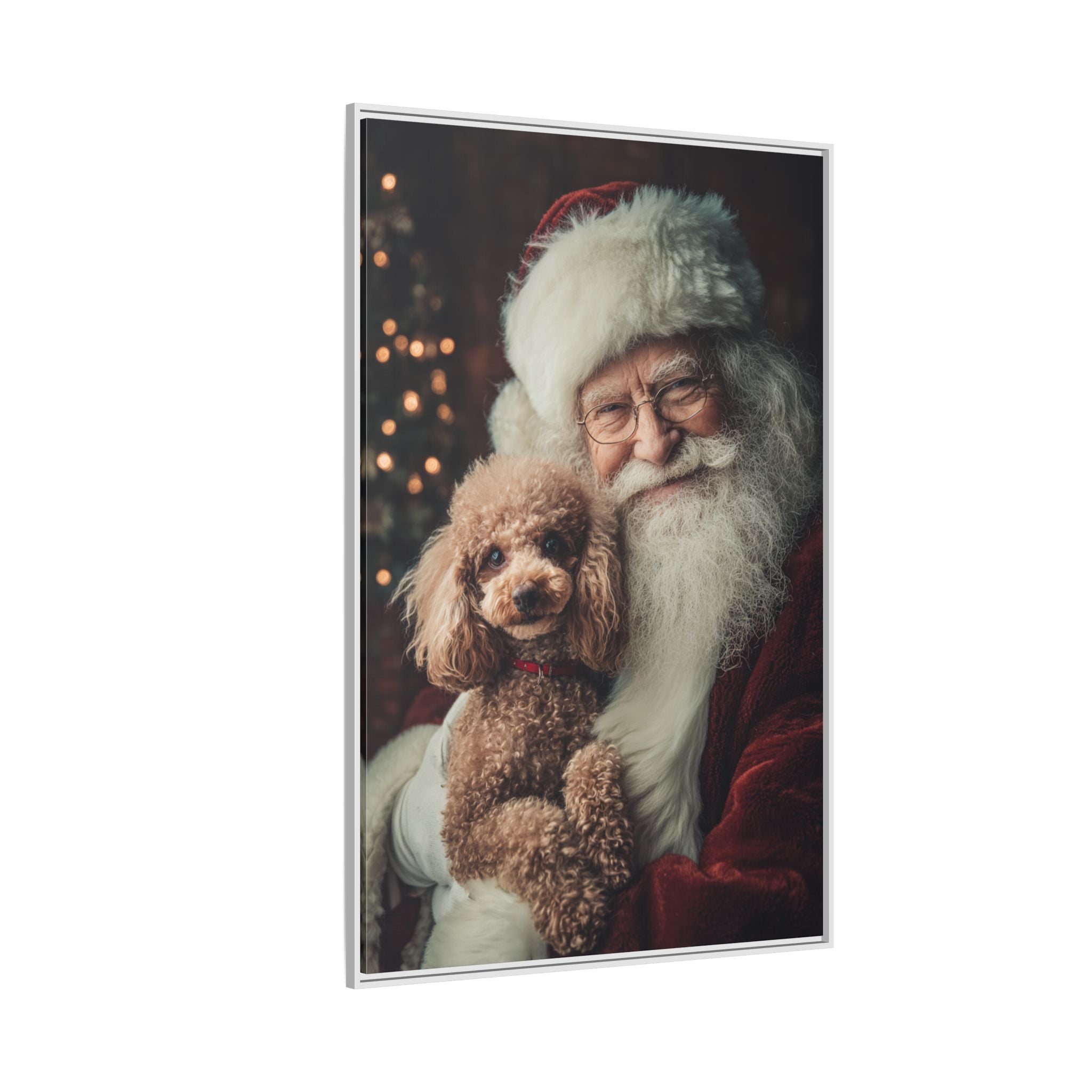 Heartwarming Santa and Poodle Artwork – Holiday Home Décor