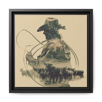 Lone Cowboy Silhouette Art - Vintage Western Charm