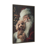 Heartwarming Santa and Poodle Artwork – Holiday Home Décor