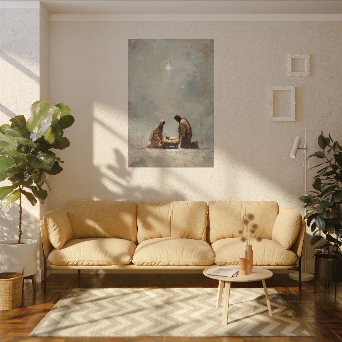 Nativity Scene Art Print - Warm Family Vibes