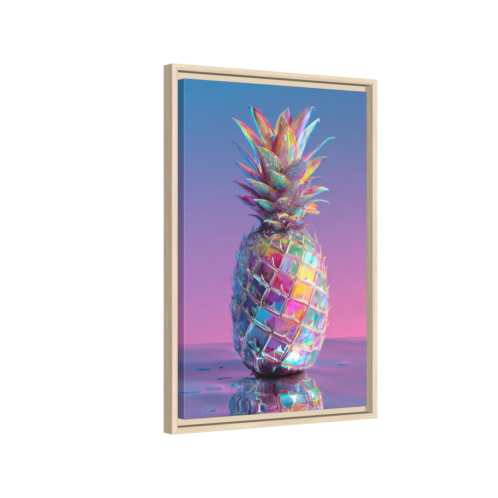Colorful Pineapple Canvas Art | Abstract Tropical Design