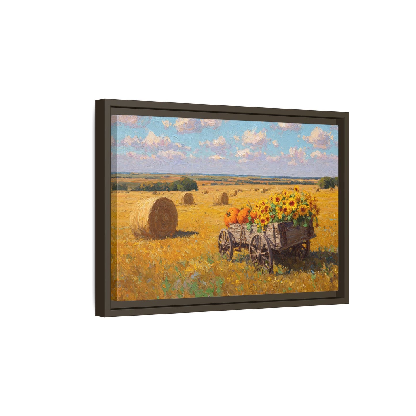 Sunflower Harvest Wagon Decor | Rustic Farm Art for Home