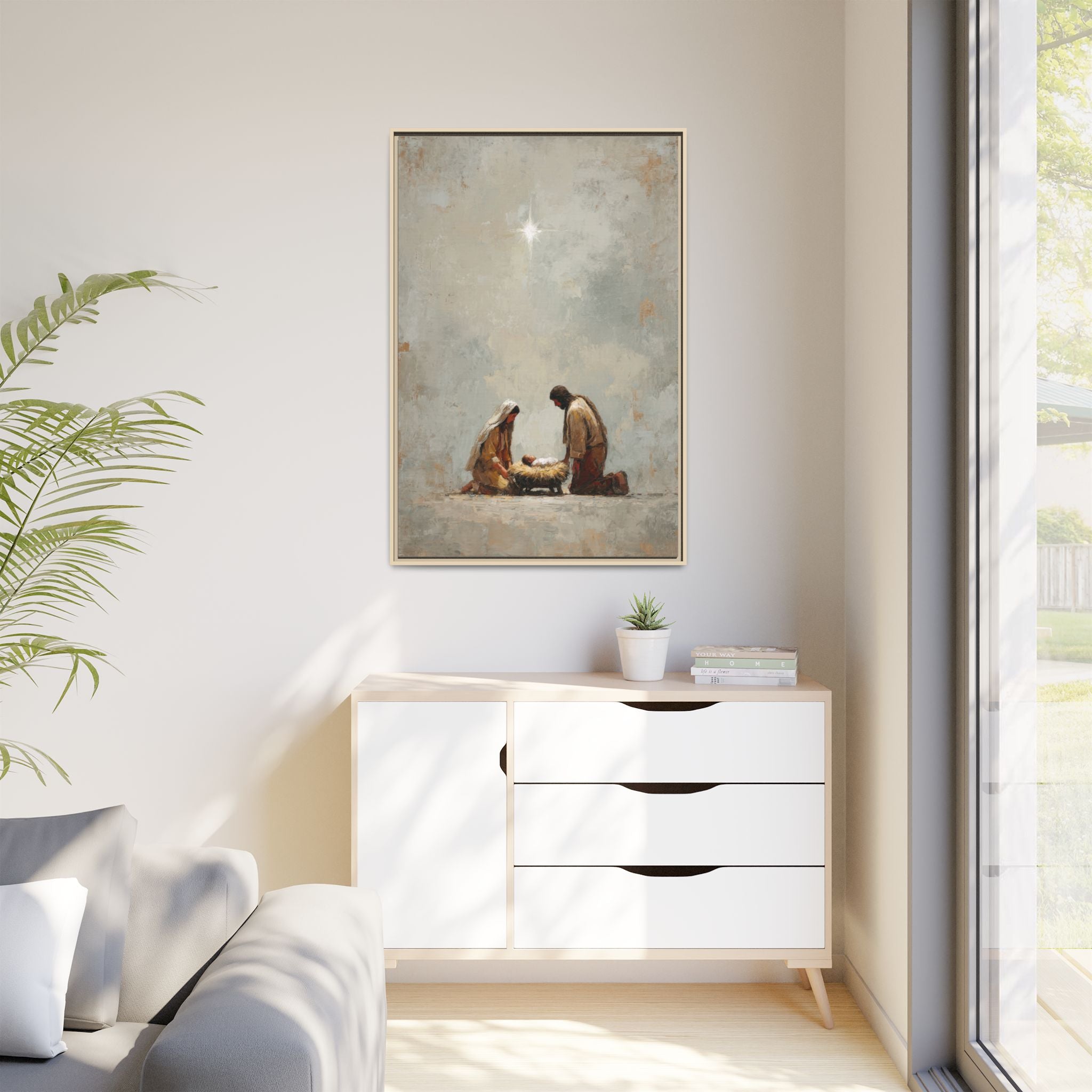 Nativity Scene Art Print - Warm Family Vibes